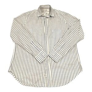 Frank & Eileen Eileen Women's XS Striped Cotton Button Down Blue White